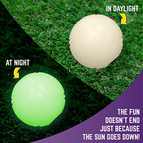 Chew King Dog 2 Piece Glowing Fetch Ball,White for Medium Breeds