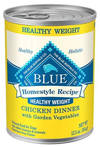 Blue Buffalo Homestyle Recipe Natural Adult Healthy Weight Wet Dog Food, Chicken 12.5-oz can (Pack of 12)