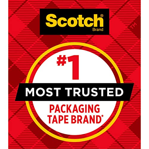 Scotch Heavy Duty Packaging Tape, 1.88 x 22.2 yd, Designed for Packing, Shipping and Mailing, Strong Seal on All Box Types, 1.5 Core, Clear, 6 Rolls with Dispenser (142-6)