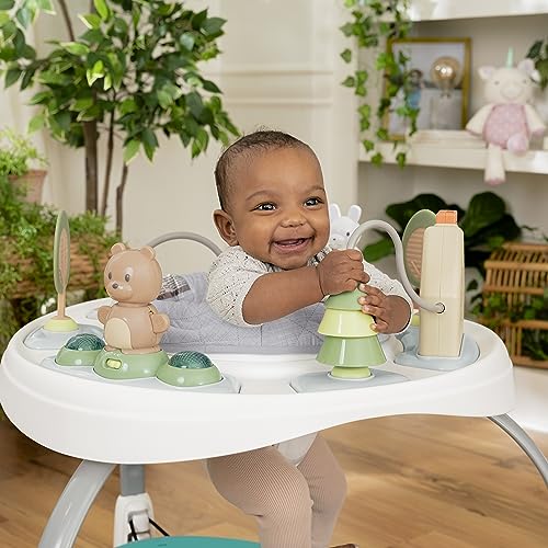 Ingenuity Spring & Sprout 2-in-1 Baby Activity Center Jumper and Table with Infant Toys - Ages 6 Months +, First Forest