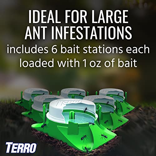 TERRO T1804SR Outdoor Ready-to-Use Liquid Ant Bait Killer and Trap - Kills Common Household Ants - 8 Bait Stations