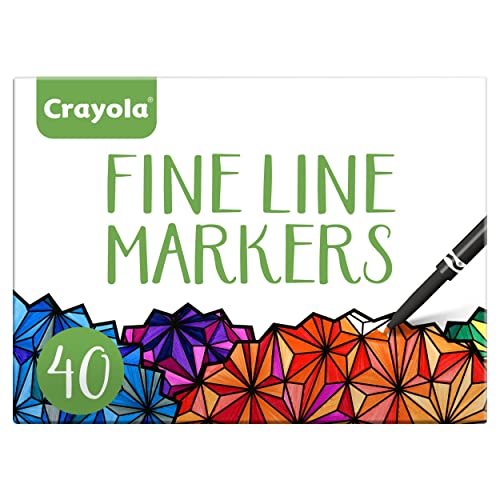 Crayola Fine Line Markers For Adults (40 Count), Fine Line Markers for Adult Coloring Books, Back to School Markers [Amazon Exclusive]