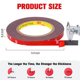 Double Sided Tape Heavy Duty, Waterproof Mounting Foam Tape, 33ft Length, 0.4in Width, Strong Adhesive Tape for LED Strip Lights, Automotive, Home, Office Decor, Outdoor, Made of 3M VHB Tape