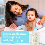 Aveeno Baby Daily Moisture Gentle Body Wash & Shampoo with Oat Extract, 2-in-1 Baby Bath Wash & Hair Shampoo, Tear- & Paraben-Free for Hair & Sensitive Skin, Lightly Scented, 12 fl. oz