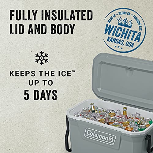 Coleman 316 Series Insulated Portable Cooler with Heavy Duty Wheels, Leak-Proof Wheeled Cooler with 100+ Can Capacity, Keeps Ice for up to 5 Days