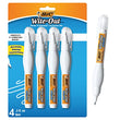 BIC Wite-Out Brand Shake n Squeeze Correction Pen, 8 ML Correction Fluid, 4-Count Pack of white Correction Pens, Fast, Clean and Easy to Use Office or School Supplies