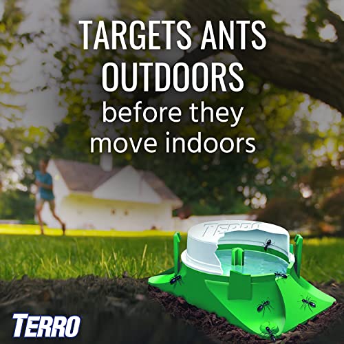 TERRO T1804SR Outdoor Ready-to-Use Liquid Ant Bait Killer and Trap - Kills Common Household Ants - 8 Bait Stations