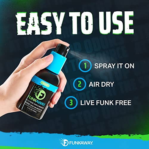 FunkAway Odor Eliminator Spray for Shoes, Clothes and Gear (Non-aerosol), 3.4 Fluid Ounce