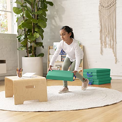 ECR4Kids SoftZone Floor Cushions, Square, Flexible Seating, Emerald, 6-Piece