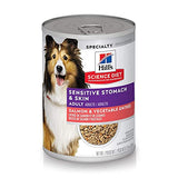 Hill's Science Diet Wet Dog Food, Adult, Sensitive Stomach & Skin, Tender Turkey & Rice Stew, 12.5 oz. Cans 12-Pack