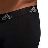 adidas Men's Performance Boxer Brief Underwear (3-Pack), Black/Light Onix Grey, Large