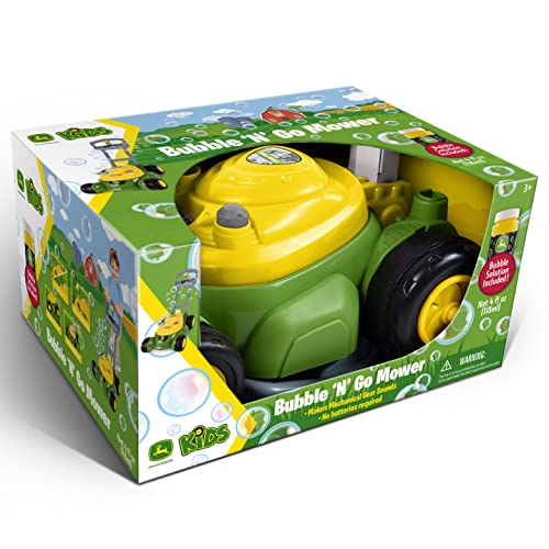 John Deere Bubble-N-Go Mower – Toy Lawn Mower with Bubble Solution | Green Automatic Bubble Machine | No Batteries Required – Sunny Days Entertainment