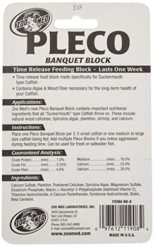 Zoo Med Laboratories AZMBB8 Pleco Banquet Block Black 0.45 Ounce (Pack of 1)