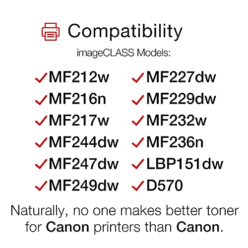 Canon Genuine Toner Cartridge 137 Black (9435B001), 1-Pack ImageCLASS MF212w, MF216n, MF217w, MF244dw, MF247dw, MF249dw, MF227dw, MF229dw, MF232w, MF236n, LBP151dw, D570 Laser Printers