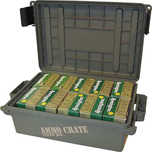 MTM ACR4-18 Ammo Crate Utility Box-Carry up to 65lbs of gear-Stackable design, double padlock for security - Water-resistant O-ring seal - Army Green