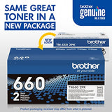 Brother Genuine High-Yield Black Toner Cartridge Twin Pack TN660 2PK (TN6602PK)