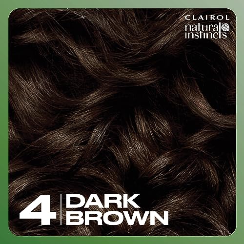 Clairol Natural Instincts Demi-Permanent Hair Dye, 4 Dark Brown Hair Color, Pack of 3