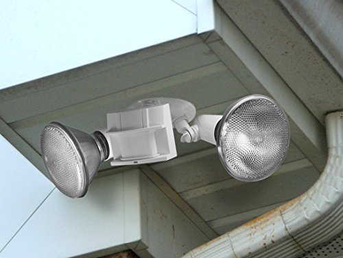 Heath Zenith HZ-5411-WH Heavy Duty Motion Sensor Security Light, White, Bulb Not Included