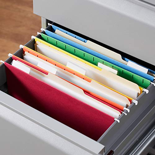 Amazon Basics Hanging Organizer File Folder, Letter Size, Assorted Colors - Pack of 25