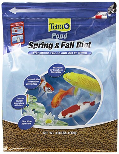 TetraPond Spring And Fall Diet 3.08 Pounds, Pond Fish Food, For Goldfish And Koi (16469), 3 lb, 7 L
