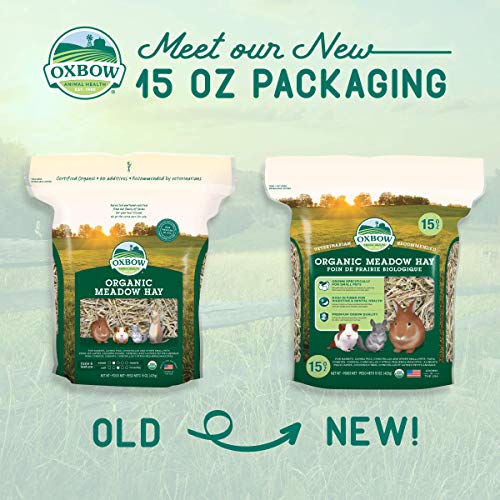 Oxbow Animal Health Meadow Hay - All Natural Hay for Rabbits, Guinea Pigs, Chinchillas, Hamsters & Gerbils - 15 oz.