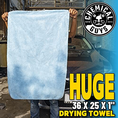 Chemical Guys MIC1996 Woolly Mammoth Microfiber Dryer Towel (36" x 25") Cars,Trucks, SUVs, RVs, Home, Pets, Messes, Blue