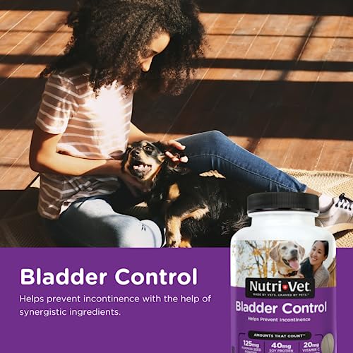 Nutri-Vet Bladder Control Supplement for Dogs - Helps Reduce Dog Urinary Incontinence - 90 Chewable Tablets