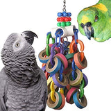 Super Bird Creations SB1107 Bagel Cascade Bird Toy, Large Bird Size, Refillable Bagels, 15” x 4.5”