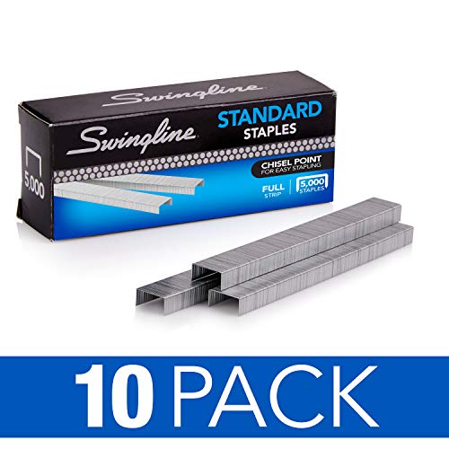 Swingline Staples, 10 Pack, Standard Staples for Desktop Staplers, 1/4 Length, 210/Strip, 5000/Box (35111)