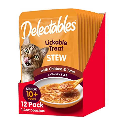 Hartz Delectables Stew Senior Lickable Wet Cat Treats, Multiple Flavors 1.4 Ounce (Pack of 12)
