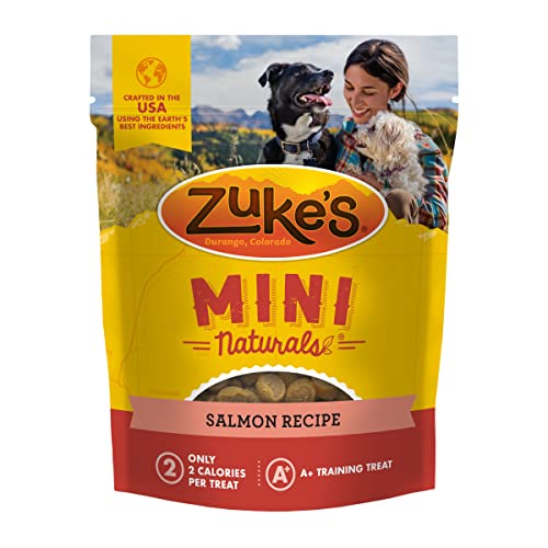 Zuke’s Mini Naturals Soft Dog Treats for Training, Soft and Chewy Dog Training Treats with Salmon Recipe