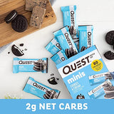 Quest Nutrition Mini Cookies & Cream Protein Bars, High Protein, Low Carb, Keto Friendly, 14 Count