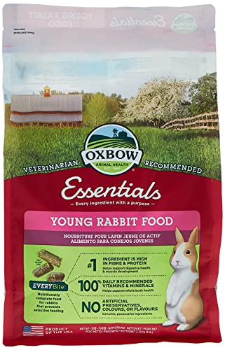 Oxbow Essentials Adult Rabbit Food - All Natural Adult Rabbit Pellets - Veterinarian Recommended- No Seeds, Fruits, or Artificial Ingredients- All Natural Vitamins & Minerals- Made in the USA- 10 lb.