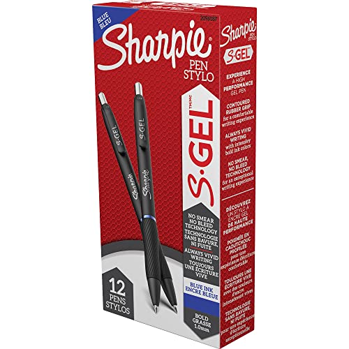 SHARPIE S-Gel Gel Pens, Bold Point (1.0mm), Black Ink Gel Pen, 12 Count