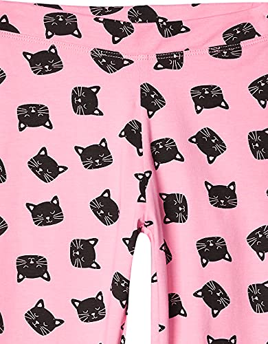 Amazon Essentials Toddler Girls' Leggings, Pack of 5, Black/Charcoal/Pink/Animal Print/Cat, 2T