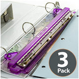 Officemate Ring Binder Hole Punch, Pink,Teal,Smoke, Pack of 3 (90114)
