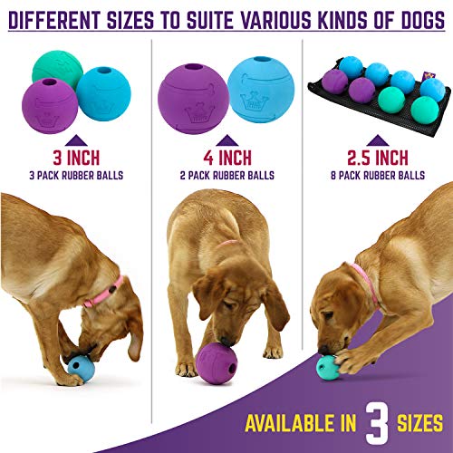 Chew King Fetch Balls Extremely Durable Natural Rubber Toy 3 inch Balls - Pack of 3 (CM-0263-CS01)