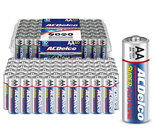 ACDelco 40-Count AA Batteries, Maximum Power Super Alkaline Battery, 10-Year Shelf Life, Reclosable Packaging, Blue