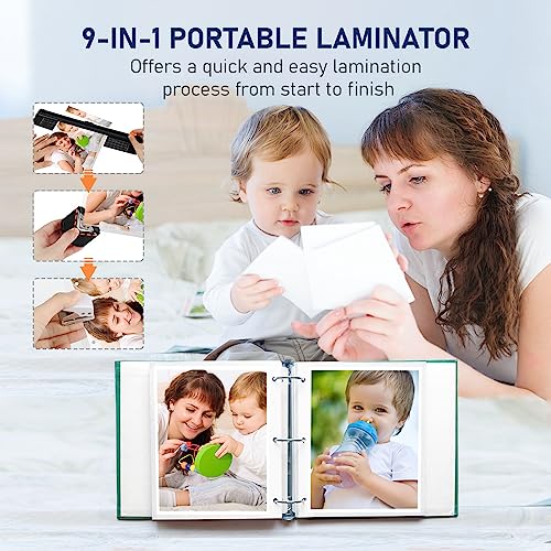 Laminator 13 Inch A3 Laminator Machine, 9 in 1 Desktop Thermal Laminator Never Jam 40 Laminating Pouches, Paper Trimmer and Corner Rounder, 1Min Fast Warm-Up Home Office School Use, Grey