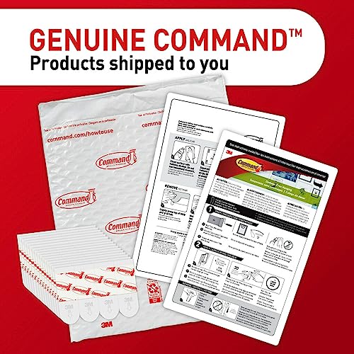 Command Poster Strips, Damage Free Hanging Poster Hangers, Wall Hanging Strips for Back to School Posters, 64 White Command Adhesive Strips