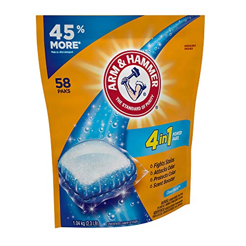 Arm & Hammer 4-in-1 Laundry Detergent Power Paks, 58 Count