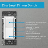 Lutron Diva Smart Dimmer Switch for Caséta Smart Lighting | No Neutral Wire Required | DVRF-6L-IV | Ivory