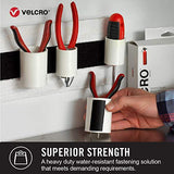 VELCRO Brand Heavy Duty Hook and Loop Strips with Adhesive | 4x2 Inch Wide Strong Fasteners| Holds 10 lbs | Stick-On Back | White Industrial Strength | VEL-30759-USA, White, 4 Sets