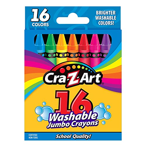Cra-Z-Art Jumbo Washable Crayons, Assorted Colors, 16 Count (Pack of 1) Crayons