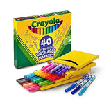 Crayola Ultra Clean Fine Line Washable Markers (40 Count), Colored Markers for Kids, Markers For School, Back to School Supplies for Kids, 3+