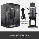 Blue Yeti X Professional USB Condenser Microphone for PC, Mac,Gaming,Recording, Streaming, Podcasting on PC, Desktop Mic High-Res Metering, LED Lighting,Blue VO!CE Effects-Black