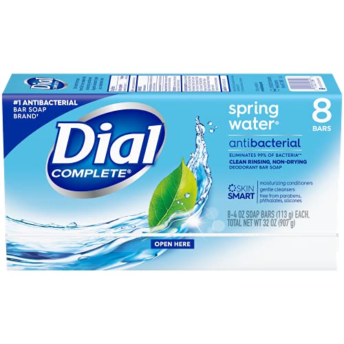 Dial Antibacterial Bar Soap, Spring Water, 32 Bars, 8 Count (Pack of 4)