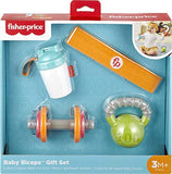 Fisher-Price Teething & Rattle Toys Baby Biceps Gift Set, Gym-Themed For Infant Fine Motor & Sensory Play, 4 Pieces