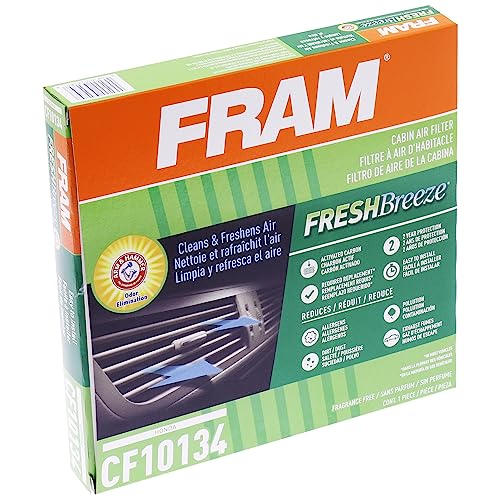 FRAM Fresh Breeze Cabin Air Filter Replacement for Car Passenger Compartment w/ Arm and Hammer Baking Soda, Easy Install, CF10134 for Honda Vehicles