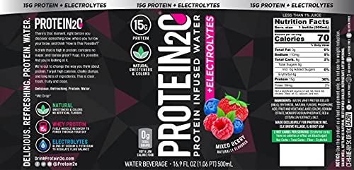 Protein2o 15g Whey Protein Infused Water, Tropical Coconut, 16.9 oz Bottle (Pack of 12)